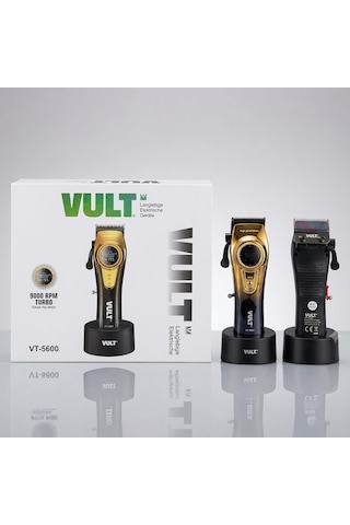 Vult Vt-5600 Profesyonel Kablosuz Tıraş Makinesi - 9000 Rpm Turbo Motor - 4500mah Dev Batarya - 360 Dk Çalışma Süresi - Dijital Lcd Ekran - Saç & Sakal Kesme - 0.1mm Hassasiyet - Altın Seri
