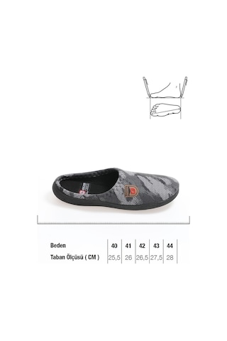 Gezer Kışlık Erkek Gondol Terlik (554652493) Gri