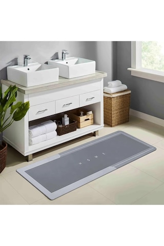 Banyo Paspası - Kaymaz Tabanlı - Süper Emici - Abdest Paspası - Uzun Gri 40 120 Cm Sku: Smg8690010193940 21 x 21