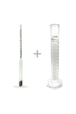 Alla Dual 0-100 Alkol-Metre Ve Cam Mezür 250ML Set