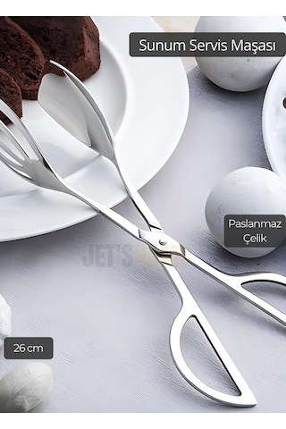 Salata Maşası Paslanmaz Çelik Maşa Pişirme Maşası Barbekü Maşası Kek Maşası 26 Cm
