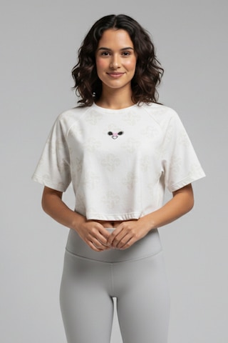 Soft&Basic Kadın 2'li Nakışlı %100 Organik Pamuk Bisiklet Yaka Kısa Crop T-shirt Beyaz-beyaz
