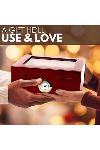 Besthome1 Fochsia Eski Renk Özel Yazılı Şeffaf Kapaklı Kaliteli Ahşam Puro Kutusu Kesici Çakmak Hediyeli