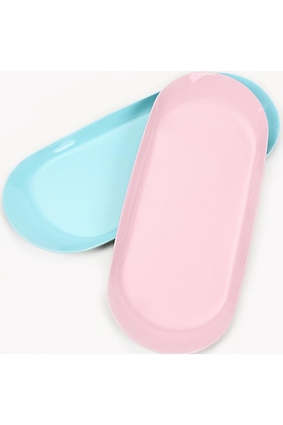 Paslanmaz Çelik Takı Tepsisi Masaüstü Saklama Tabağı Kozmetik Takı Tabağı Metal Tepsi Pembe