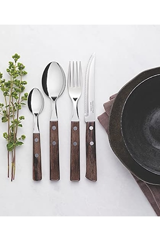 Churrasco 21199/905 Çatal, Kaşık, Biftek-steak Bıçağı Seti 24 Lü Kutu Çok Renkli