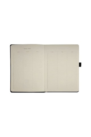 Venzi Sert Kapak Planlayıcı Defter 14x20 Cm 100 Gr. Krem 96 Yaprak Gümüş Çizgili