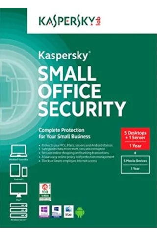Kaspersky Small Office 1 Server + 5 PC + 5 Mobil 1 Yıl Kaspersky Small Office 1 Server + 5 PC + 5 Mobil 1 Yıl
