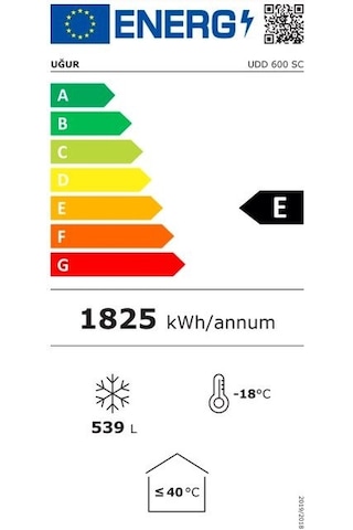Uğur UDD 600 SC 539 LT Düz Sürme Camlı Muhafaza Dolabı
