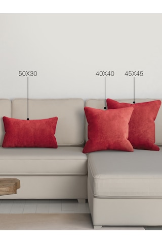 Br Perle Home Daily Series Kırmızı Kırlent Yastık Kılıfı Gelincik