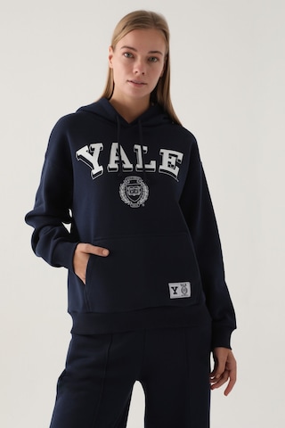 Yale Lacivert Kapüşonlu Cep Detay Kadın Sweatshirt 5274-41189 Lacivert