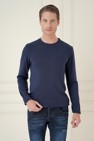 Efor Tr 875 Slim Fit Lacivert Klasik Triko Lacivert