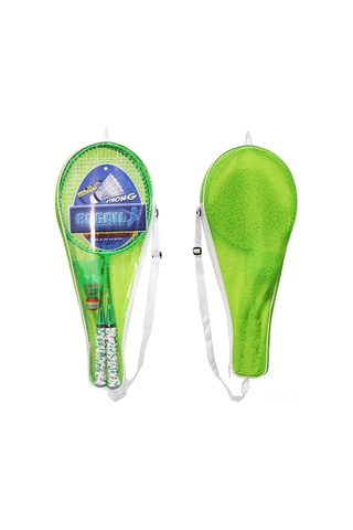 Vkemall Yeşil Çocuk Badminton Raketi Seti - Demir Alaşımlı 2 Adet Raket, Top Ve Çantası 53.5cm