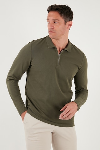 Buratti Pamuklu Slim Fit Yarım Fermuarlı Polo Yaka Erkek Sweat 5903010 Haki
