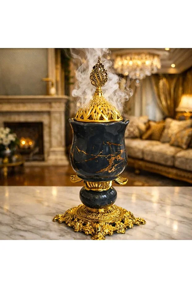 Banum Luxury Lux Çelık Ve Porselan Karişimi Tütsülük