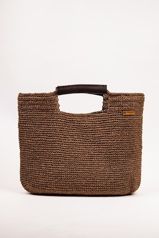 Fabric Craft Bag El Çantası Kağıt İp Örgü Acı Kahverengi