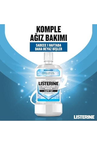 Listerine Advanced White Hafif Tat Alkolsüz Ağız Bakım Suyu 500 ml + 250 ml