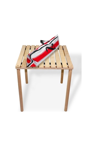 Asudehome Ahşap Katlanabilir Rulo Kamp Masası - Çantalı Piknik Ma