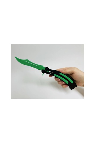 Cs2 Kelebek/butterfly Bıçak Plastik Yeşil Oyuncak 3d Keskin Değil