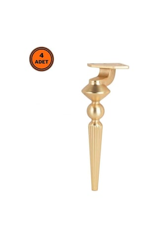 4 Adet Tuva Lüx Metal Ayak 16 Cm Mat Altın Mobilya Koltuk Ayağı