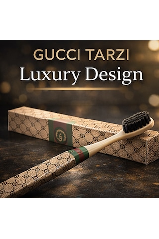Gucci Tarzı Lüks Tasarım Diş Fırçası Soft Kıl Premium Desenli