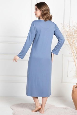Mecit Pijama Mecit 6106 İndigo Büyük Beden Kadın Gecelik