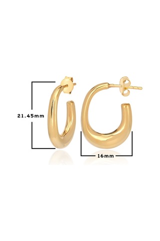 Altın Kaplama J Model Gümüş Küpe