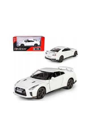 Uzak Doğu Serisi Nissan Gt R R35 Beyaz Açılır Kapılar Diecast Çek Bırak Metal Model Araba 11 Cm 1:32