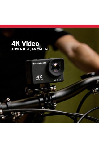 Agfaphoto Realimove Ac9000-30 Su Geçirmez Dijital Eylem Kamera Gerçek 4k Eıs Anti-shake, 170 Â Açı, 2.0 İnç Lcd Ekran, 18 Zubehörteile, Wlan Siyah M