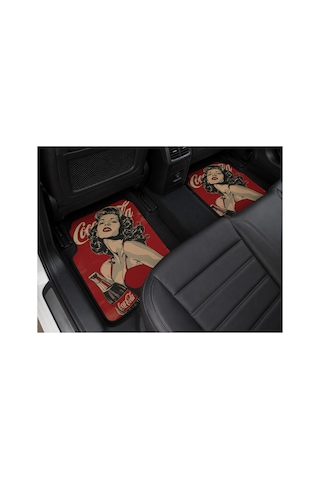 Oem Coca-cola Pin-up Girl Tasarımlı Dijital Baskılı 4 Parça Üniversal Halı Paspas Seti