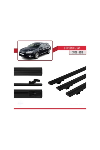 Citroen C5 Sw 2008-2018 Arası İle Uyumlu Basic Model Ara Atkı Tavan Barı Siyah 3 Adet