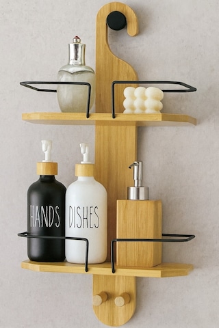 Vıchy Bambu Banyo Rafı Br-6721 2 Gözlü X6 Ahşap