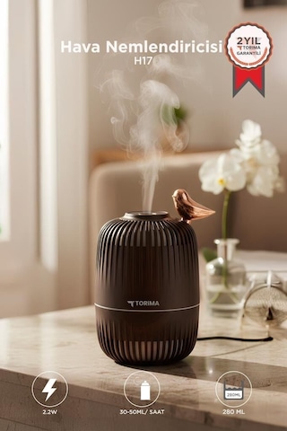 Çalışma Masası Ofis Hediyesi Görsel Detay H17 Koyu Kahverengi 280 Ml Buhar Makinesi