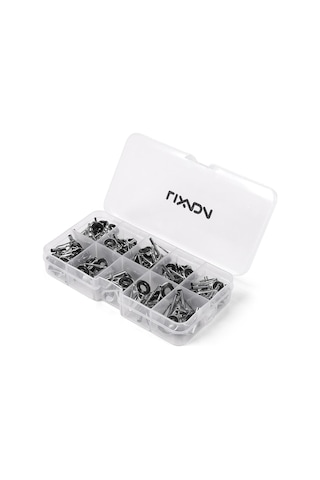 80 Adet Olta Kılavuz Ucu Tamir Kiti Seti Dıy Göz Yüzükler Kutusu İle Farklı Boyut Paslanmaz Çelik Çerçeveler