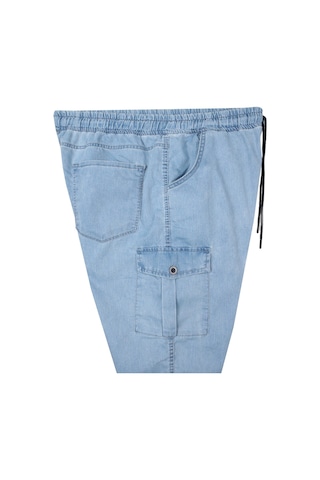 Erkek Büyük Beden 100-156 Kilo Arası İçin Uygun Kargo Cepli Jogger Kot Pantolon Açık Mavi