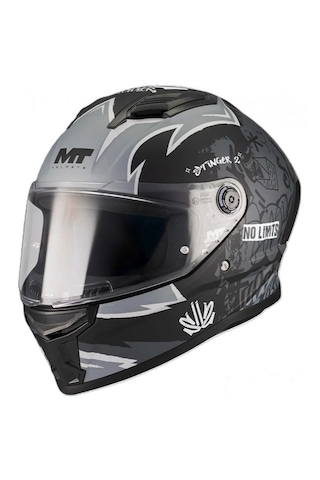 Mt Stinger 2 Tagger B2 Şefaf Vizörlü V-28b Kapalı Kask Mat Renk Çok Renkli