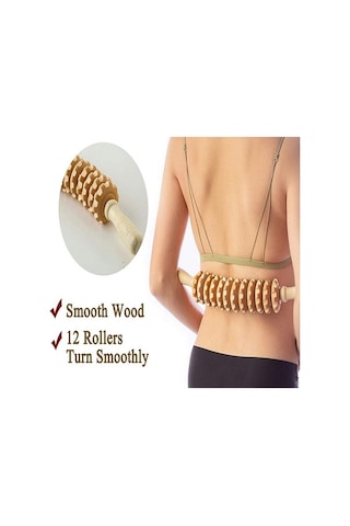 Didadodo Ahşap Terapi Selülit Tetik Noktası Çubuk Rulo, Lenfatik Drenaj Anti Selülit Kas Serbest Bırakma Rulo Lenfatik Drenaj Masaj Aracı Kahverengi