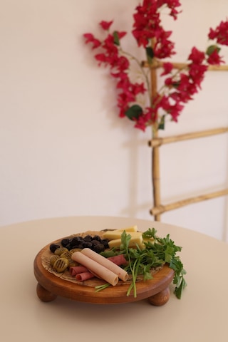 2 Li Risus Top Ayaklı 25 Cm Ve 17x25 Cm Ahşap Sunum Tabağı