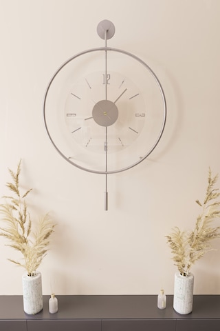 MetaQuartz Aksesuar Büyük Boy 50 x 75 CM Mat Gümüş Luxry Şeffaf Göbek Metal Dekoratif Camlı Gri