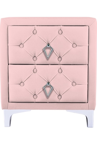 Ruby 2 Çekmeceli Komodin-silver Model Kapitoneli Yatak Odası İki Çekmeceli Komodin&şifonyer Modeli Pembe