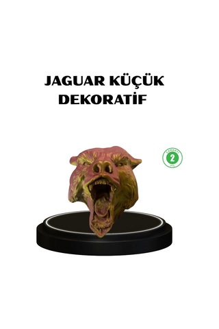 Gold Kırmızı Jaguar Duvar Dekoru Asılabilir Hediyelik 3d Heykel 20x16 Cm
