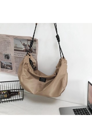 Gri Tek Omuz Crossbody Çanta Naylon Spor Yüksek Kapasiteli Seyahat Çapraz Omuz Sırt Çantası Erkek Ve Kadın Tek Omuz Çantası Gri