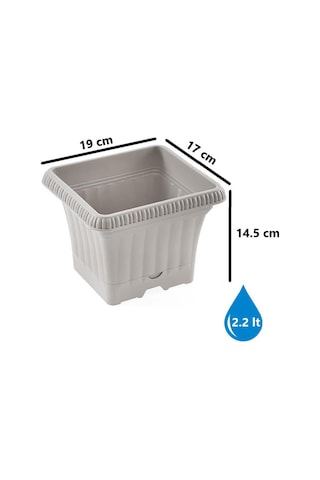 Omnipazar So-ob00 Dekoratif Ova Balkon Saksı 2.2 Lt Kirli Beyaz 6 Adet
