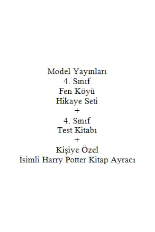 4. Sınıf Hikaye Kitabı Seti Model Yayınları Fen Köyü + 4. Sınıf Test Kitabı + Kişiye Özel İsimli Harry Potter Kitap Ayracı
