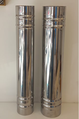 Soba Boru Bacası Çap 10 Cm Derinlik 50 Cm Paslanmaz Krom Çelik 430