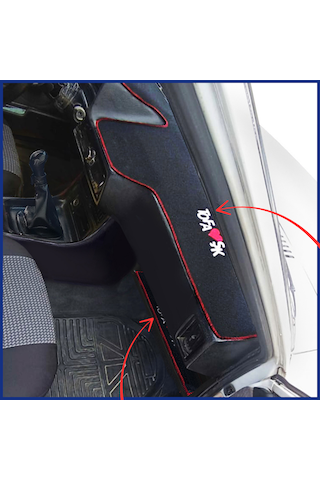 Tofaş Şahin Doğan Kartal Düşük Alçak Torpido Koruma Halısı & Alt Sehpa Halısı Nakışlı Tasarım Siyah