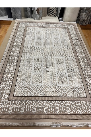 Bertuğ Halı Ada Serisi 013 Salon Oturma Odası Halısı 6m2 200x290 Vizon - Beyaz