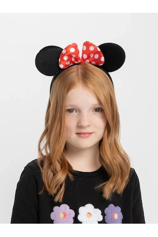 Kırmızı Fiyonklu Minnie Mouse Taç Fare Tacı Kafa Bandı 1