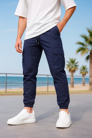 Kargo Cepli Paraşüt Kumaş Lacivert Renk Erkek Pantolon-1820 Lacivert