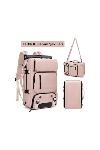 Ayakkabı Bölmeli Su Geçirmez Spor & Seyahat Sırt Çantası 30l 16 Laptop Bölmeli Pembe