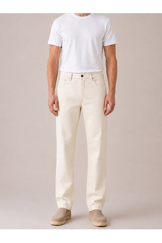 Xint Naturel Keten Karışımlı Regular Fit Pantolon 100731 Bej
